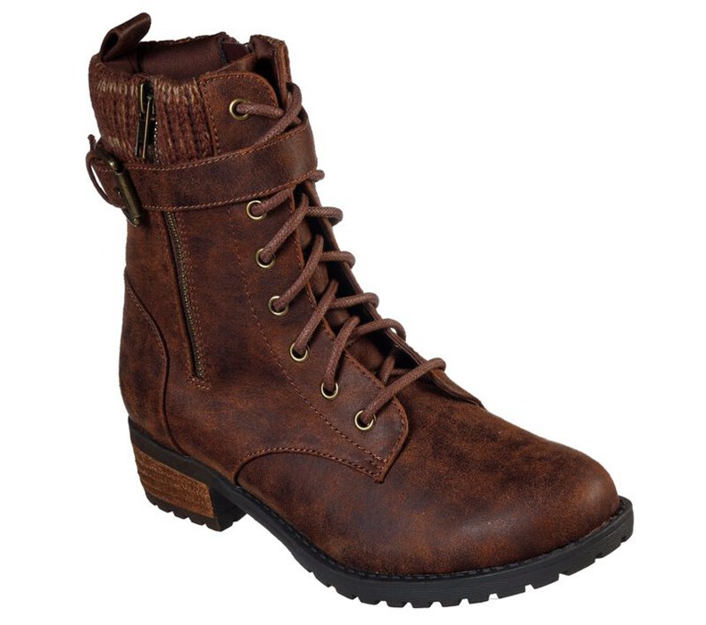 Skechers Dome - Stay Bold - Womens Boots Brown [AU-HW1486]